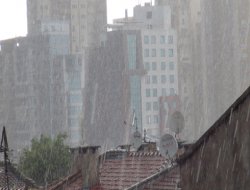 Bursa'da şiddetli dolu yağışı