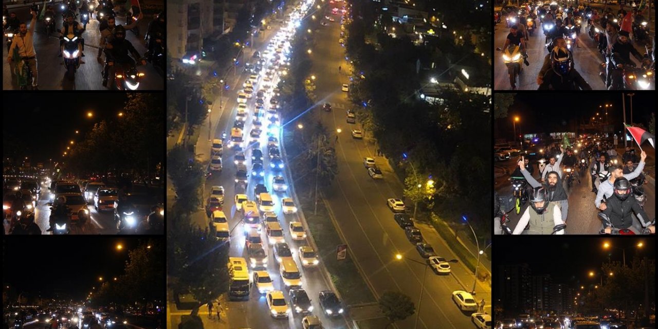 Binlerce araç Filistin için Diyarbakır'da şehir turu attı