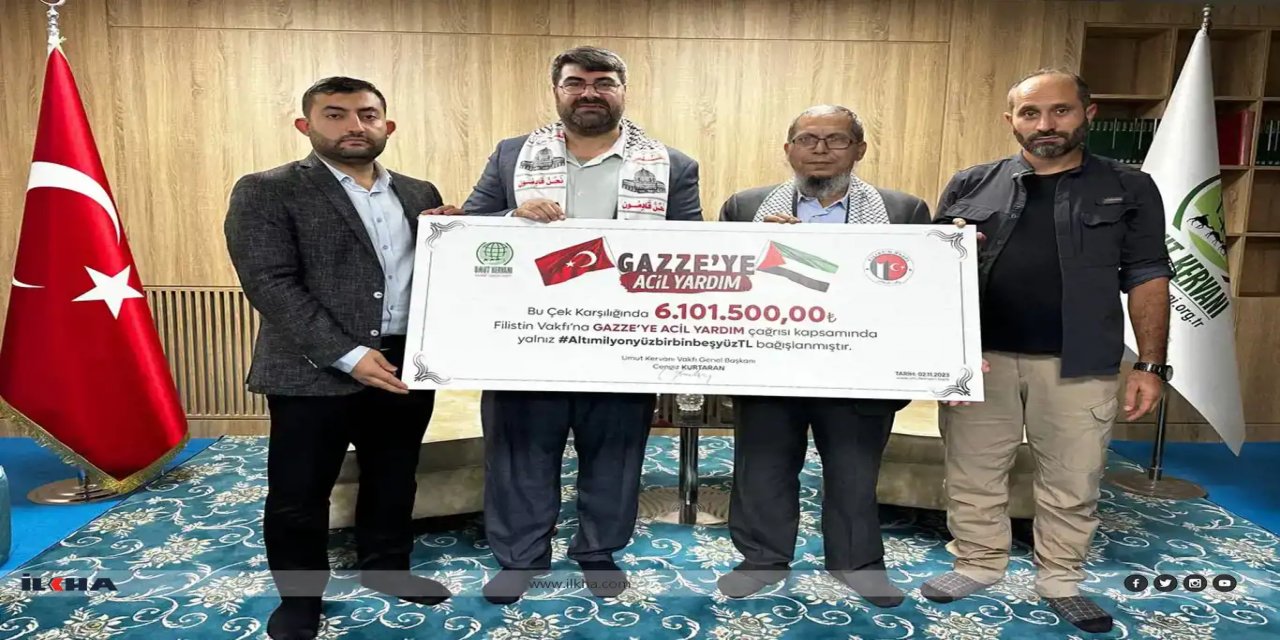 Karwanê Hêvîyê ji Xezzeyê re 6 milyon lîre alîkarîya pere şîyand