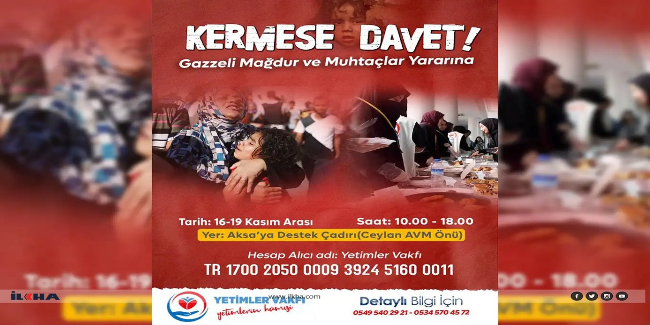 Yetimler Vakfı Filistin yararına Diyarbakır'da kermes düzenliyor