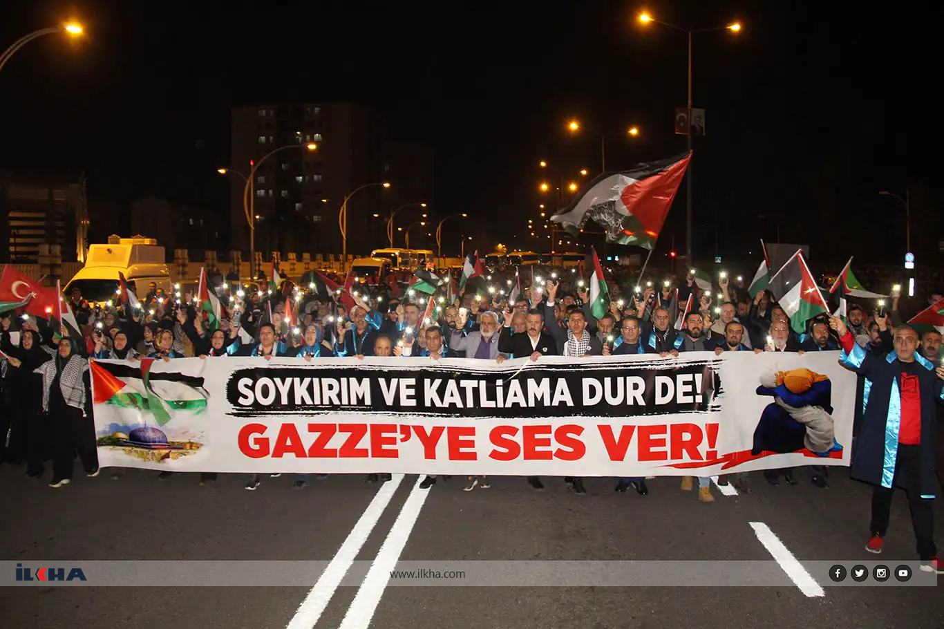 Diyarbakır'da Gazzeli eğitimcilere destek yürüyüşü yapıldı