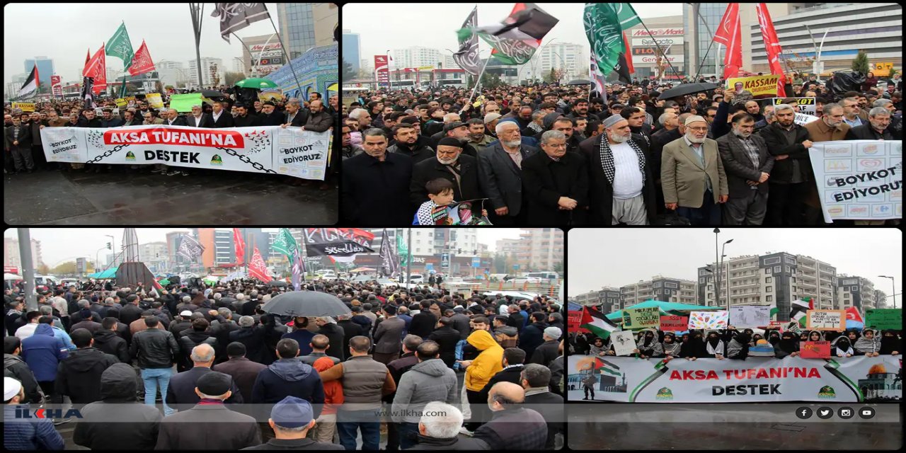 Siyonist rejimin Gazze'ye yönelik katliam ve soykırımı Diyarbakır'da tel'in edildi