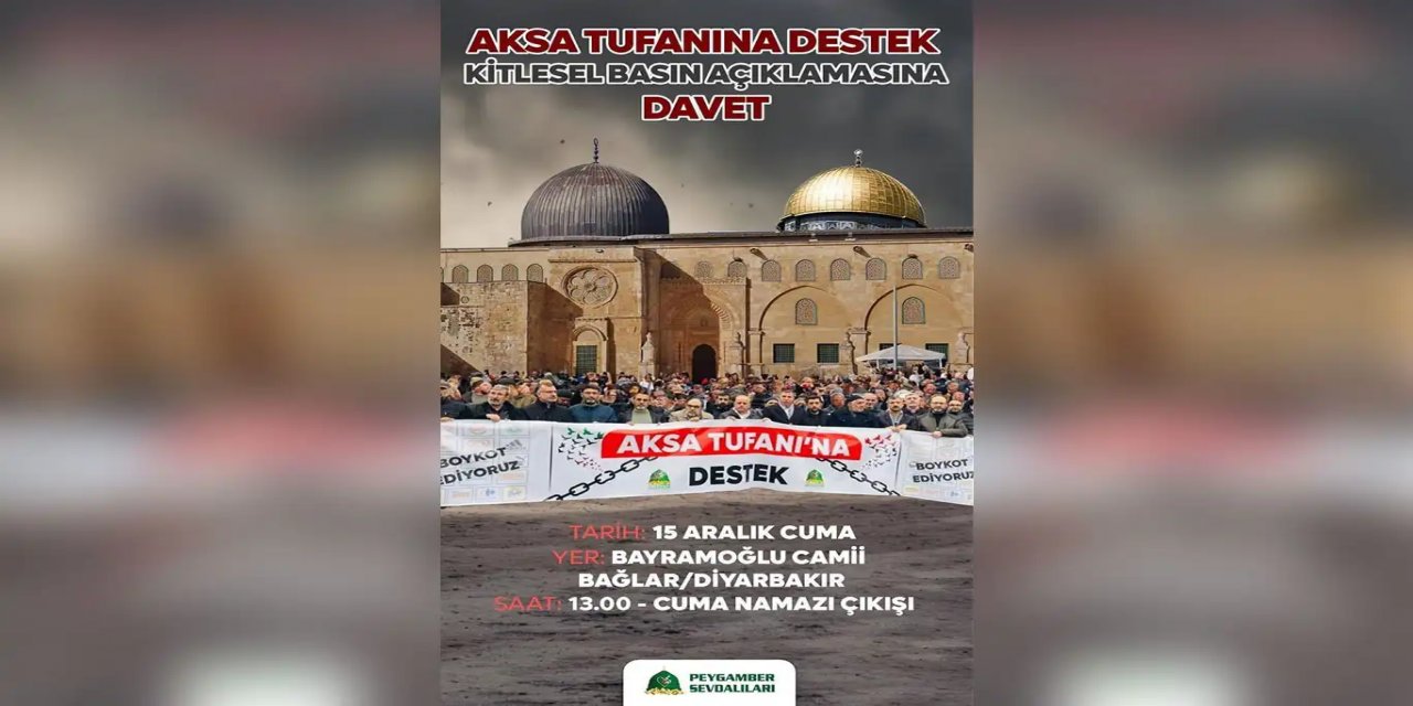 Siyonist rejimin Gazze'ye yönelik katliam ve soykırımı Diyarbakır'da tel'in edilecek