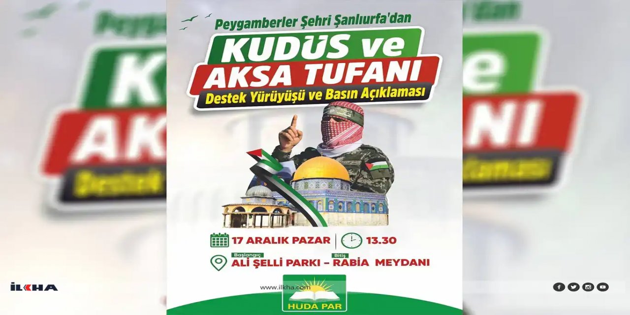 Ji HUDA PARê ji bo mitînga 'Quds û Tofana Eqsayê' bangawazî kirin