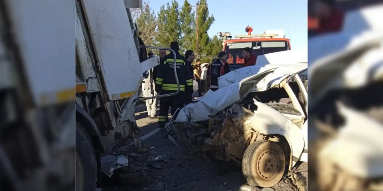 Ergani'de otomobil çöp kamyonuna arkadan çarptı: 2 ölü, 2 ağır yaralı