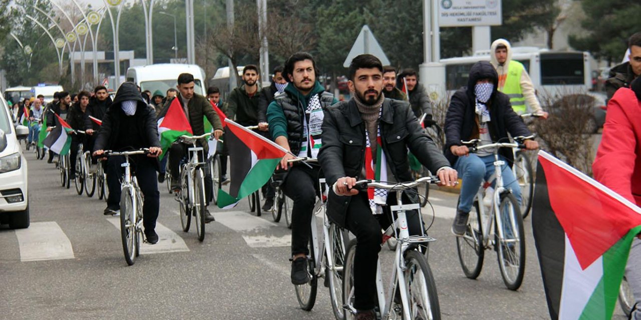 Dicle Üniversitesinde pedallar Filistin için çevrildi