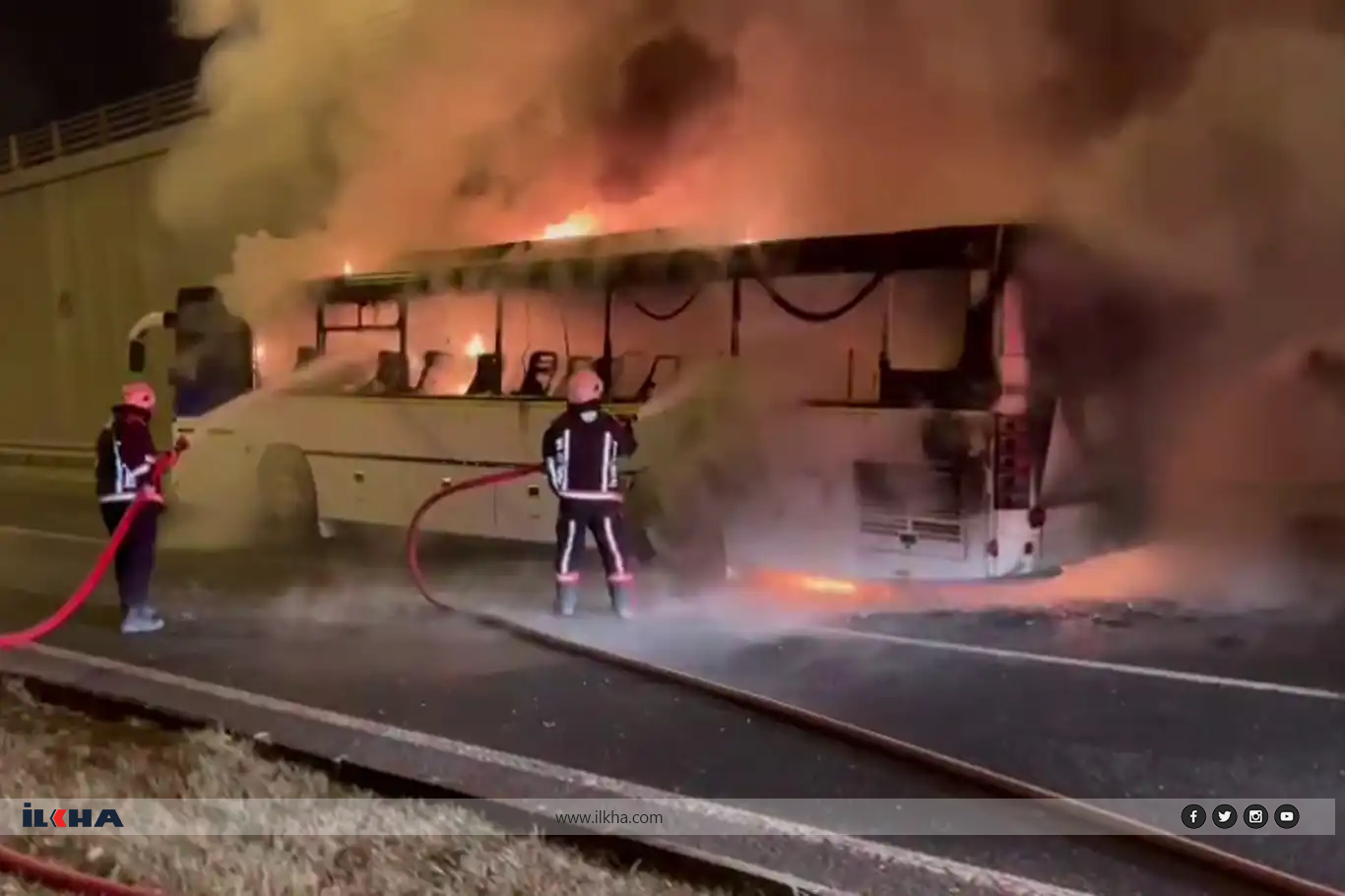 Li Meletîyê otobûsa serwîsê şewitî