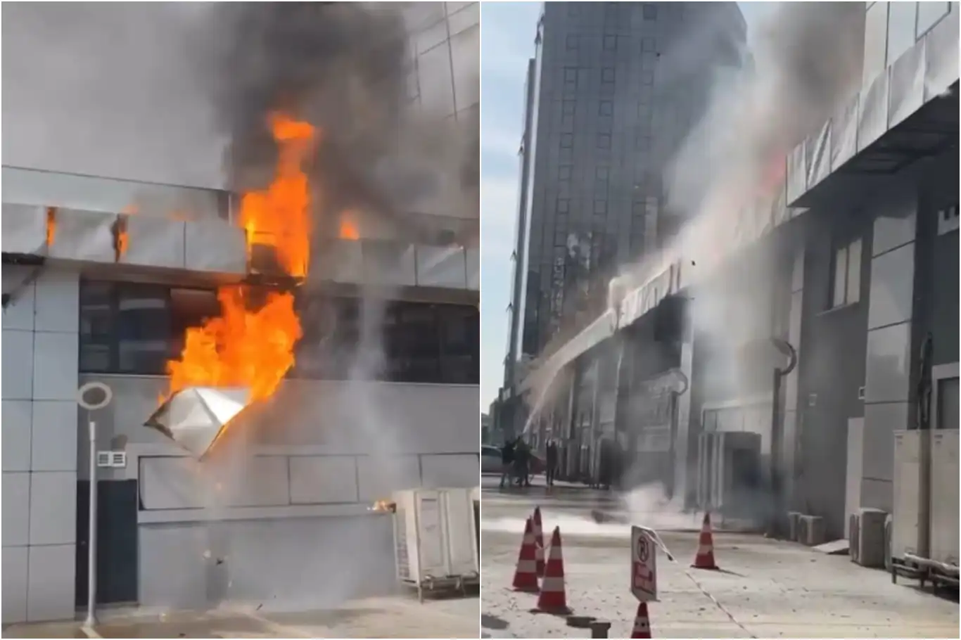 Diyarbakır'da restoranın bacasında çıkan yangın paniğe neden oldu