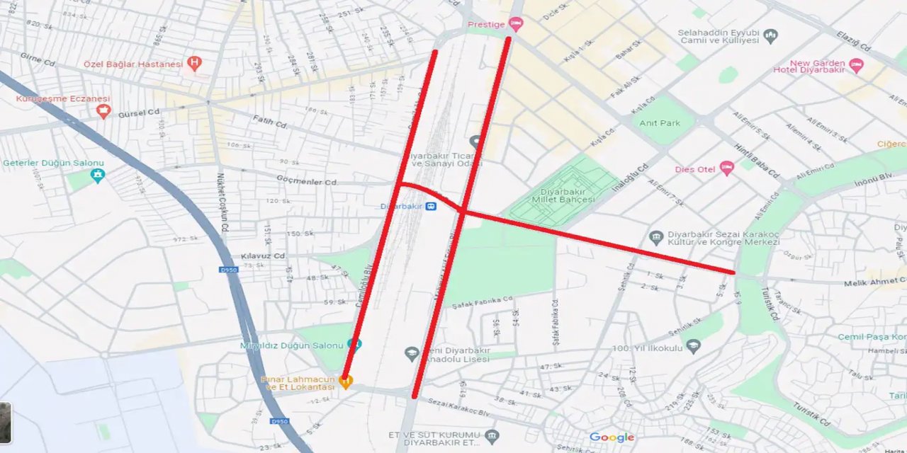 Diyarbakır'da bugün bazı yollar trafiğe kapatılacak