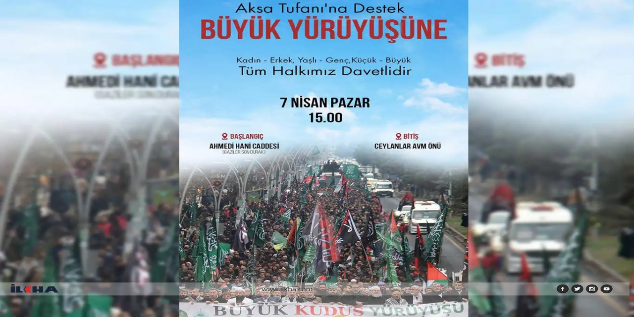 Peygamber Sevdalıları bugün Diyarbakır'da Aksa Tufanına destek yürüyüşü yapacak