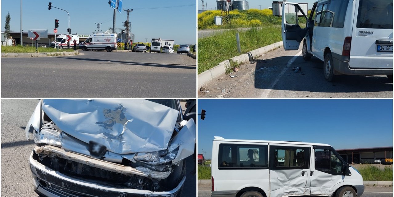 Diyarbakır'da minibüs ile otomobil çarpıştı: 1 yaralı