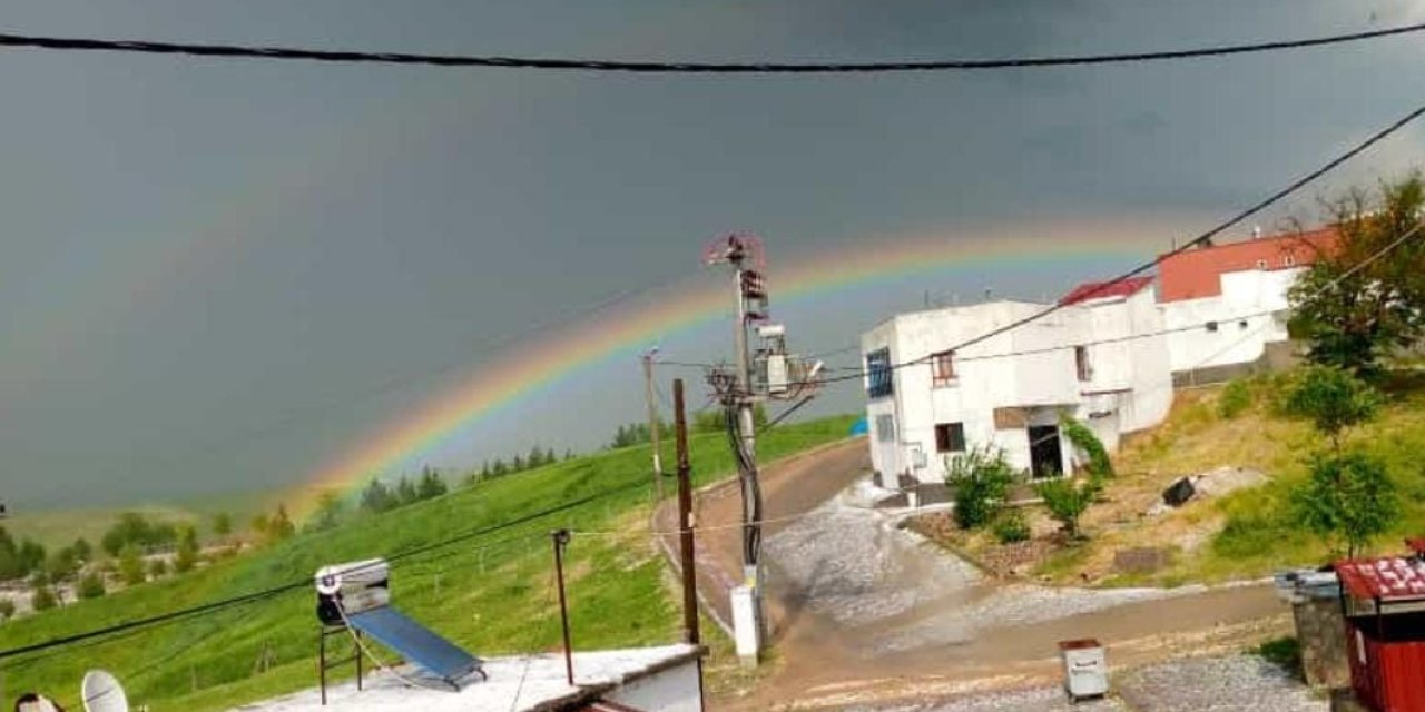 Çınar ilçemizde seyirlik gökkuşağı