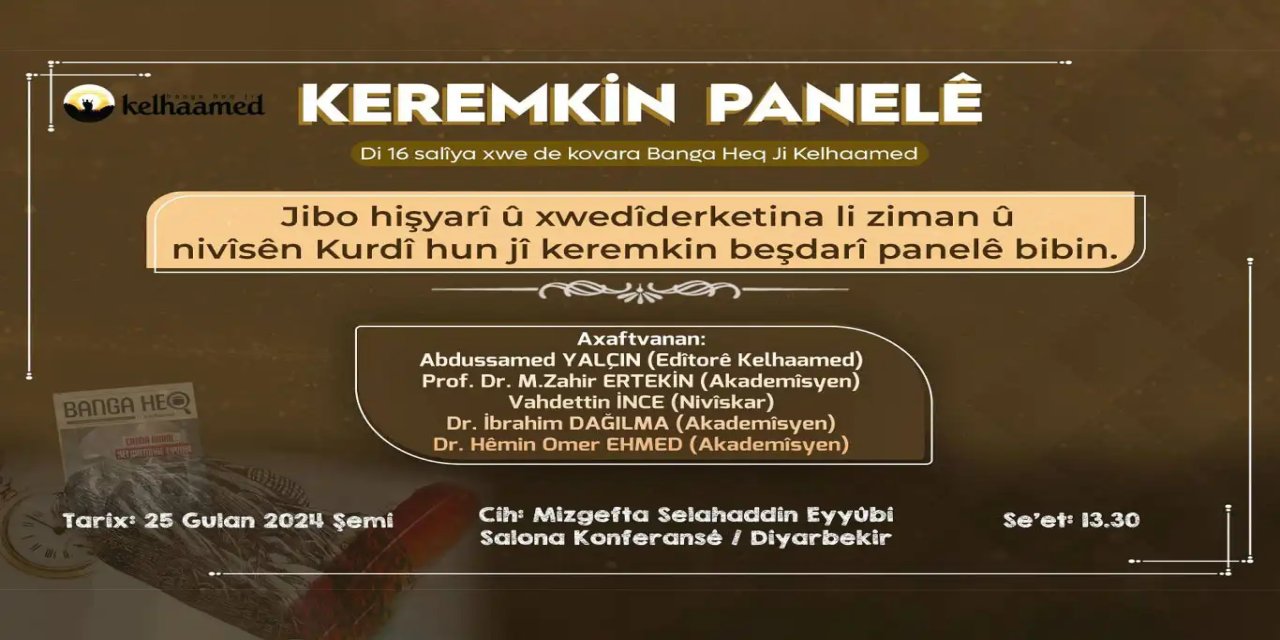 Ji Kovara Kelhaamedê ji bo panêla ku li Dîyarbekirê bê tertîpkirin re dawet