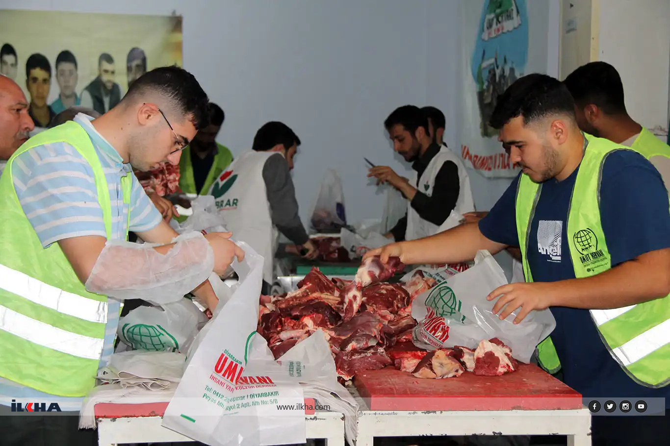 Diarbakır'da dört yardım kuruluşundan ortak kurban eti organizasyonu