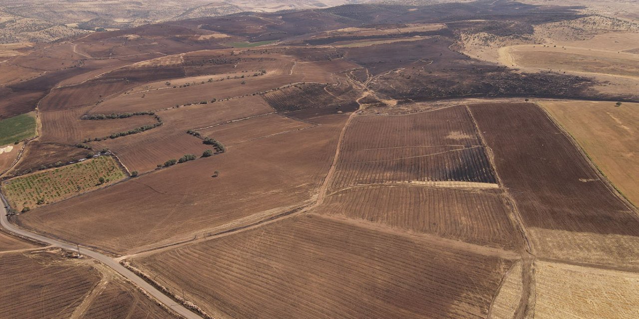 Çınar'da yangının boyutu drone ile görüntülendi