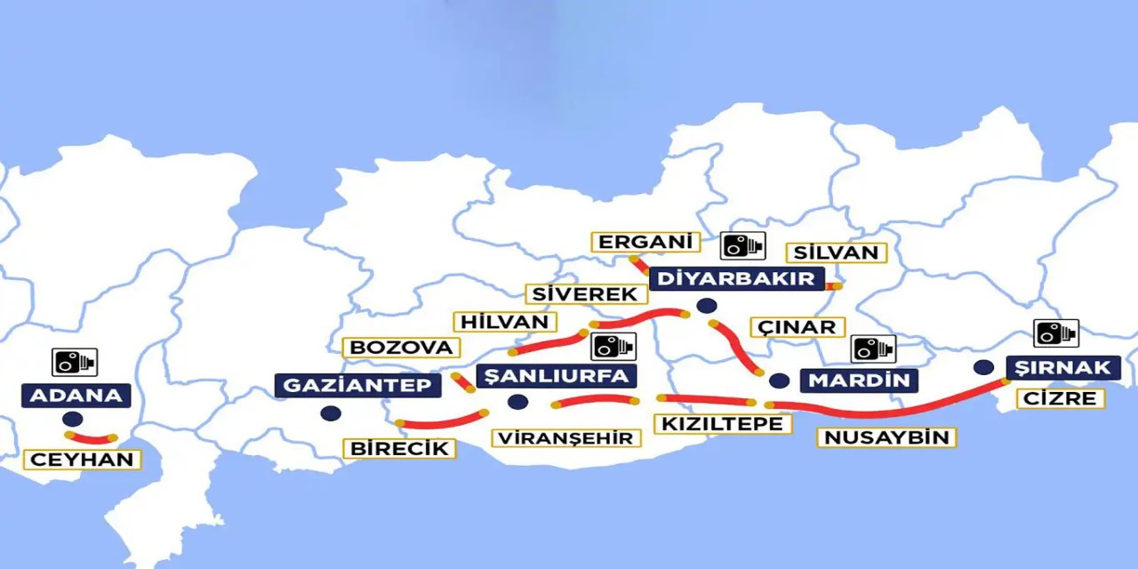 Diyarbakır'ın da içinde olduğu 5 ilde Ortalama Hız İhlal Tespit Sistemleri (OHTS) kuruldu