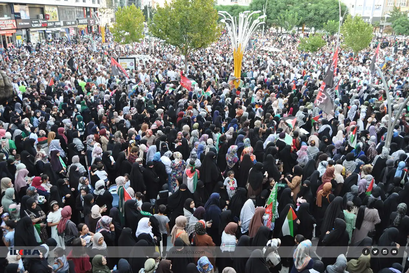 Batman'da Gazze açıklaması mitinge dönüştü: Meydanlar doldu taştı