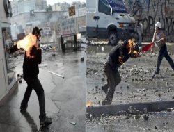 Molotofla kendilerini yaktılar