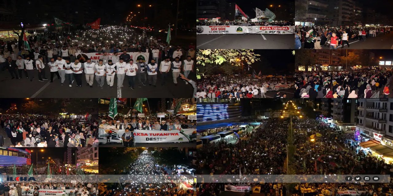 Di salvegera Tofana Eqsayê de bi dehhezaran Dîyarbekirî destekên xwe yên ji Xezzeyê re anîtin ziman