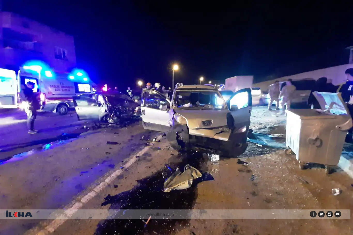 Mardin'in Ömerli ilçesinde zincirleme kaza: 6 yaralı
