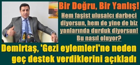 Demirtaş, 'Gezi eylemleri'ne neden geç destek verdiklerini açıkladı