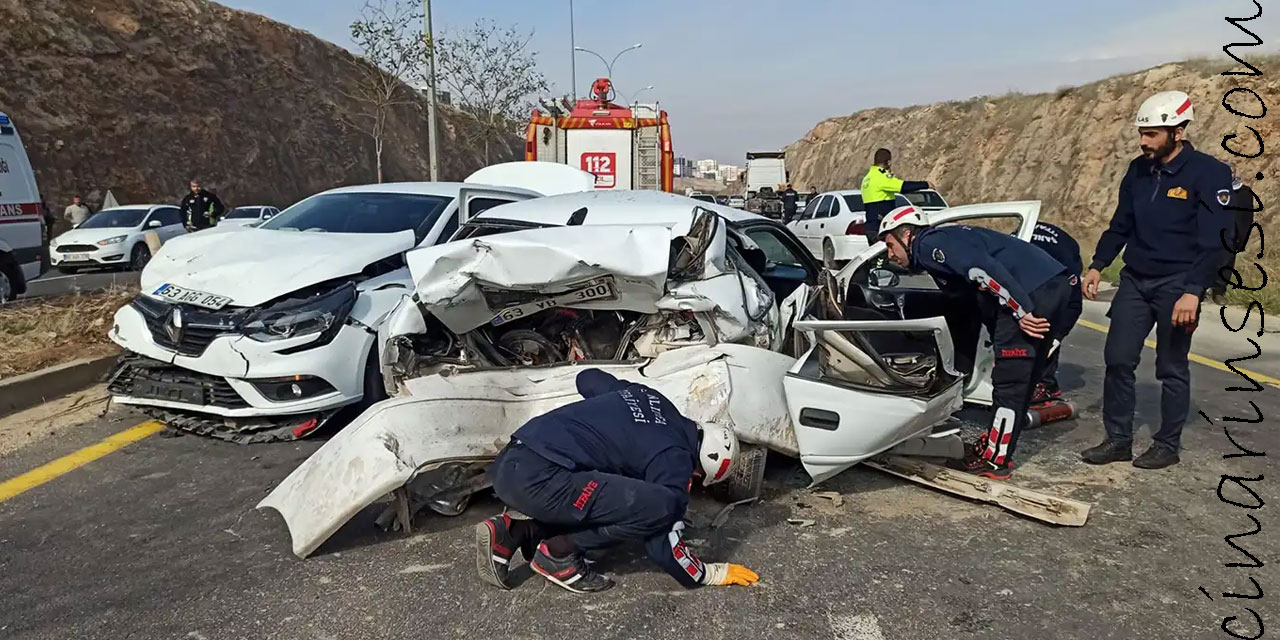 Urfa Eyyübiye çevre yolunda zincirleme trafik kazası 6 yaralı