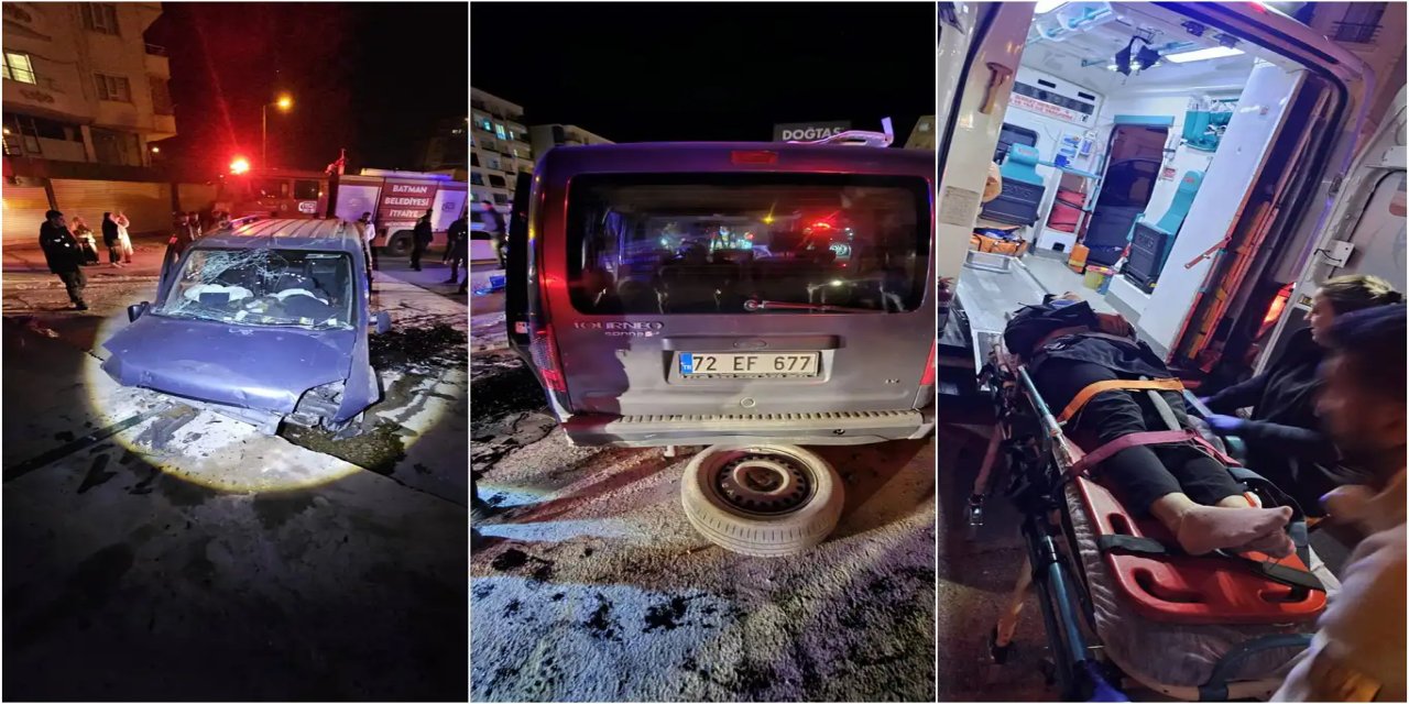 Batman'da kontrolden çıkan araç kaldırıma çarptı: 4 yaralı