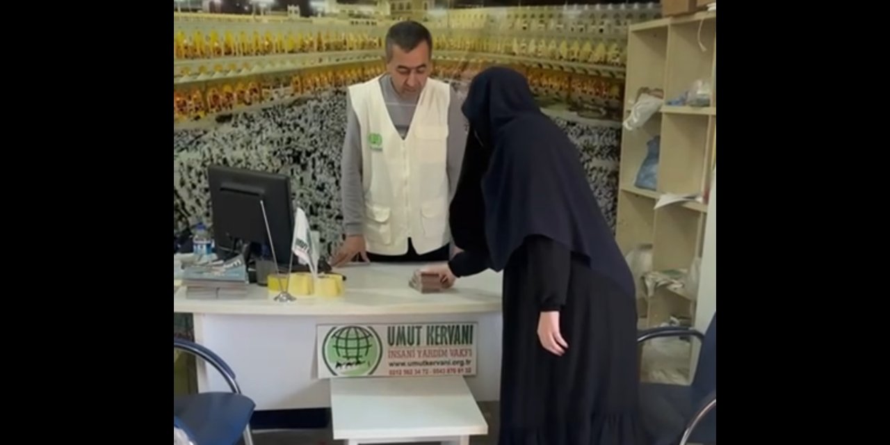 Çınar'da genç kız umre parasını Gazze'ye bağışladı