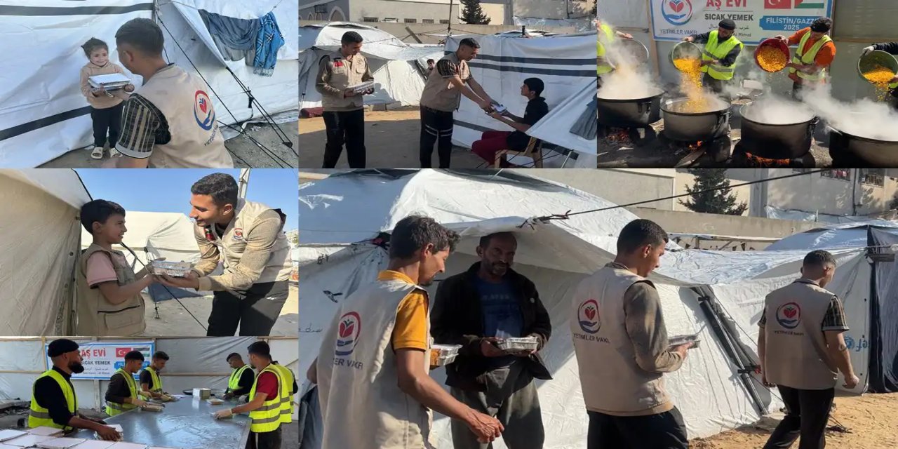Gazze'de yürekleri ısıtan yardım: Yetimler Vakfı, yüzlerce kişiye iftar yemeği dağıttı
