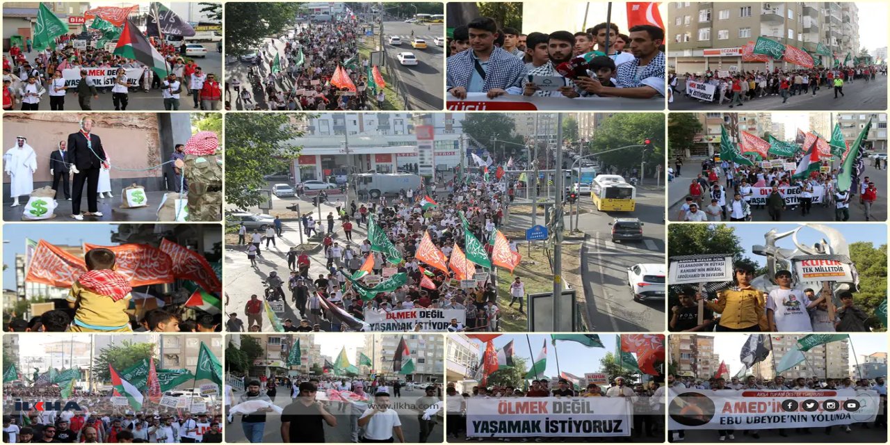 Ciwanên Diyarbekrê ji bo Xezzeyê meşîyan