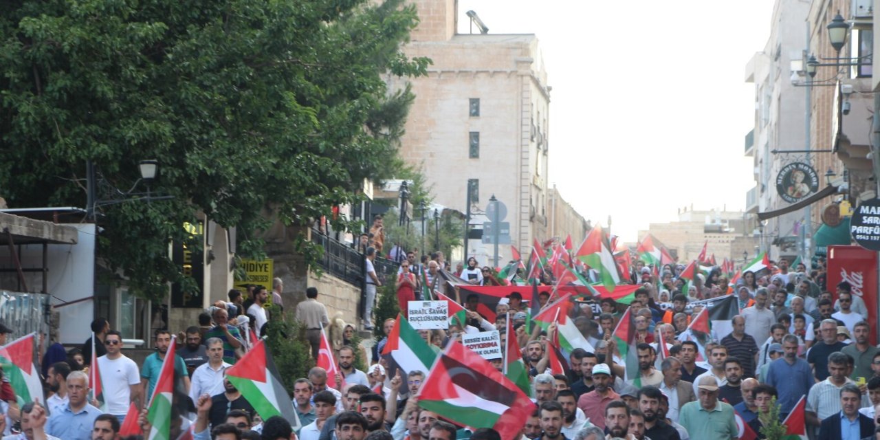Mardin'de Gazze için yürüyüş ve basın açıklaması düzenlendi
