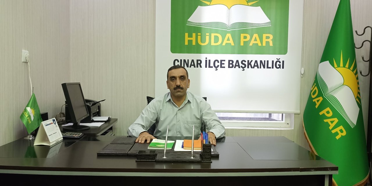 HÜDA PAR Çınar İlçe Başkanından Mevlid Kandili mesajı