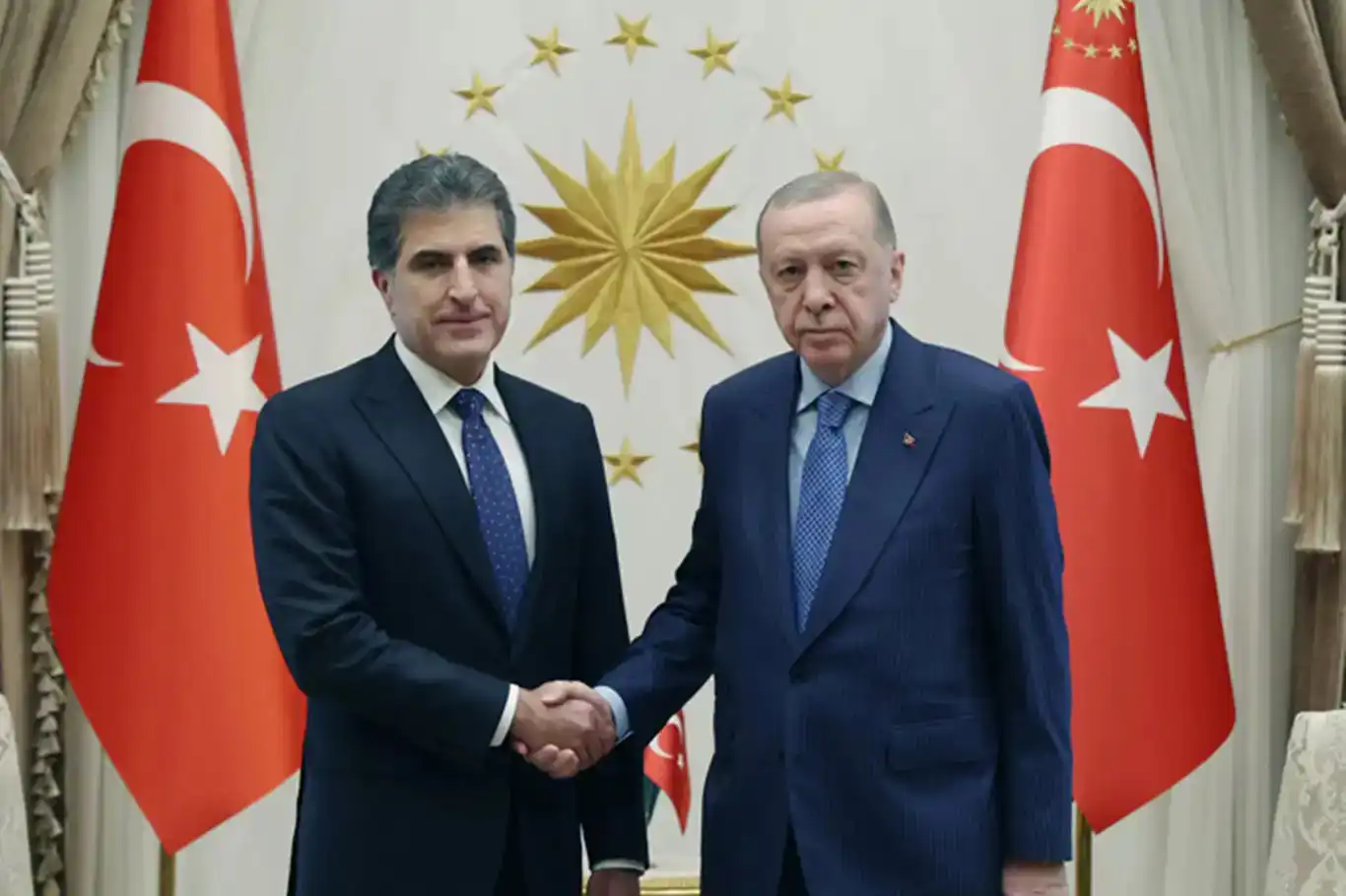 Serokkomar Erdogan, Nêçîrvan Barzanî pêşwazî kir