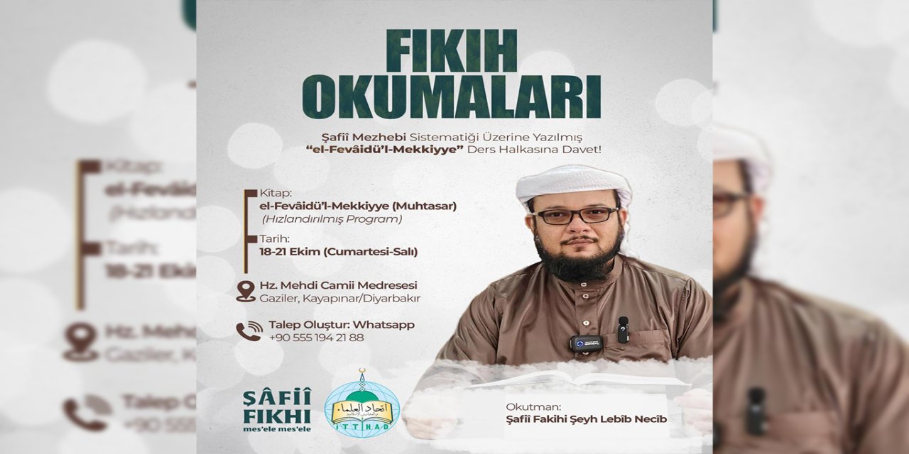 Yemenli alim Şeyh Necîb Diyarbakır'da 4 gün boyunca fıkıh dersi verecek