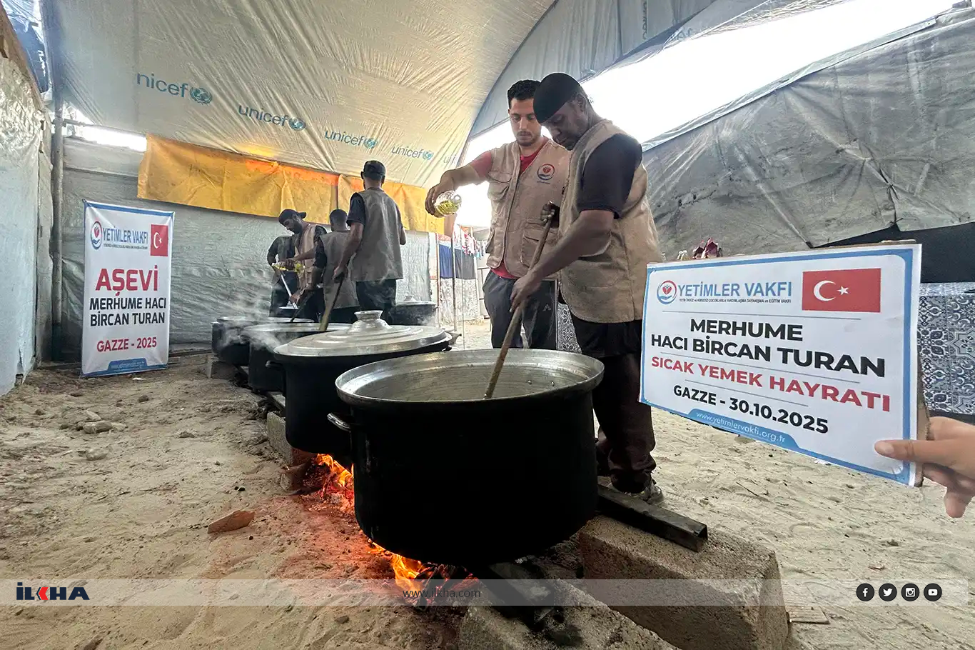 Weqfa Êtîman li Xezzeyê belavkirina şîva germ berdewam dike