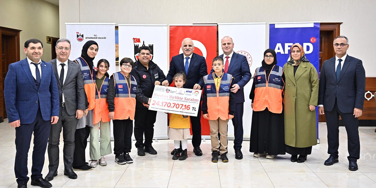 Diyarbakır’da Gazze için toplanan 24 Milyon TL AFAD’a teslim edildi