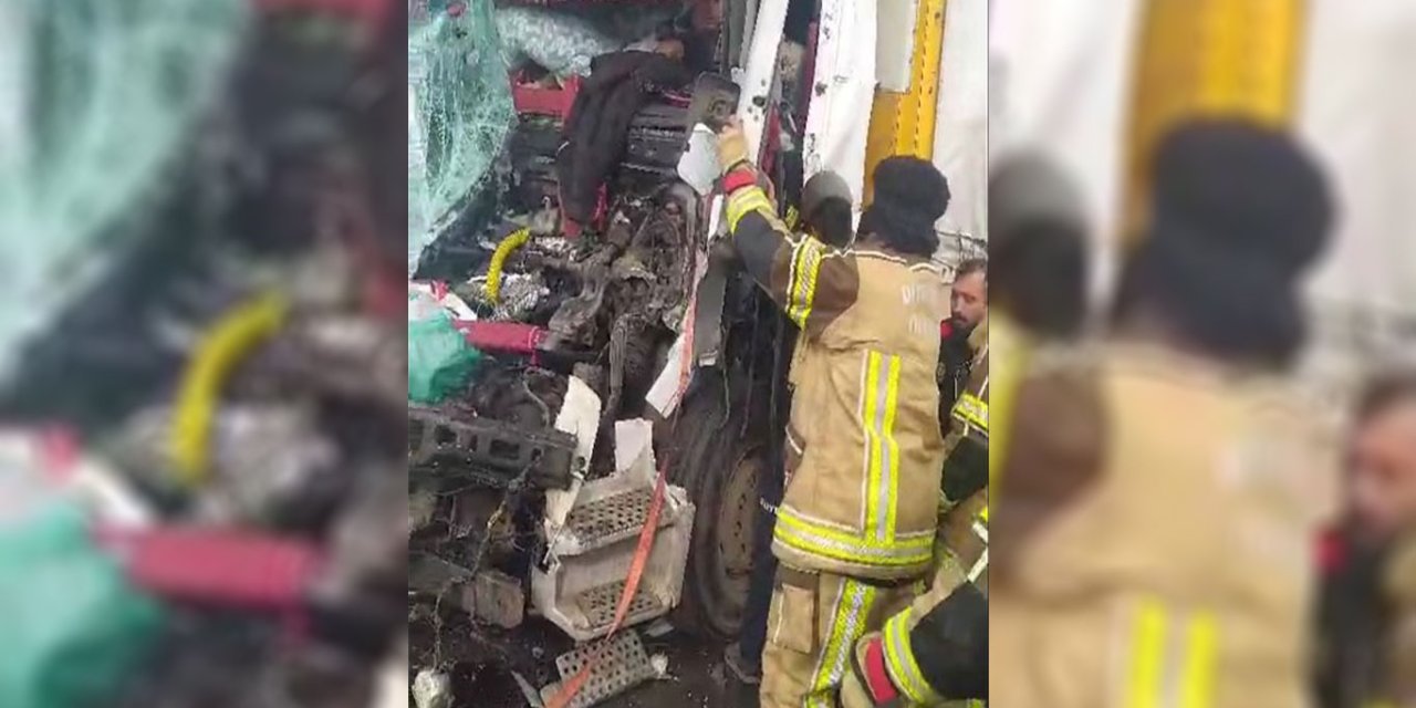 Diyarbakır’da seyir halindeki tır park halindeki başka bir tıra çarptı