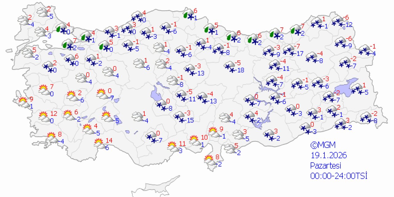 Ülke genelinde hava durumu