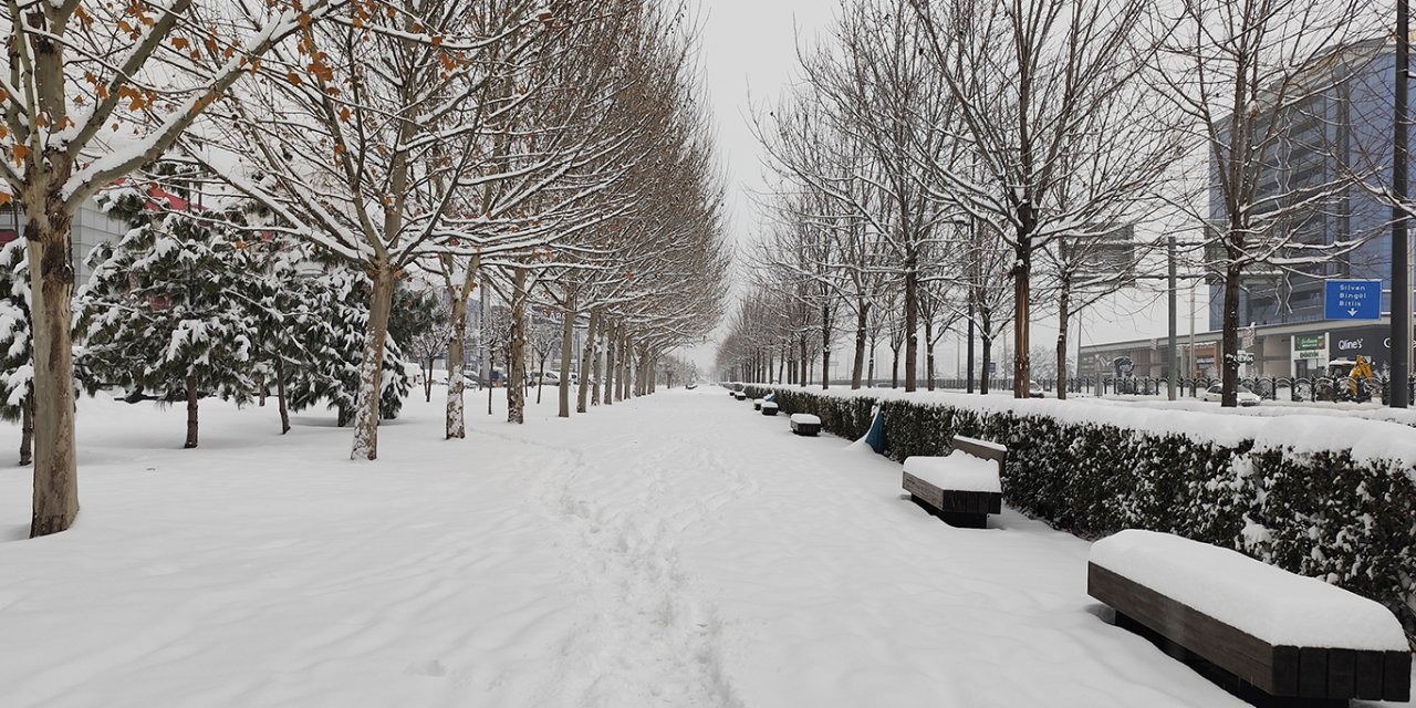 Diyarbakır'da kar yağışı kenti beyaza bürüdü