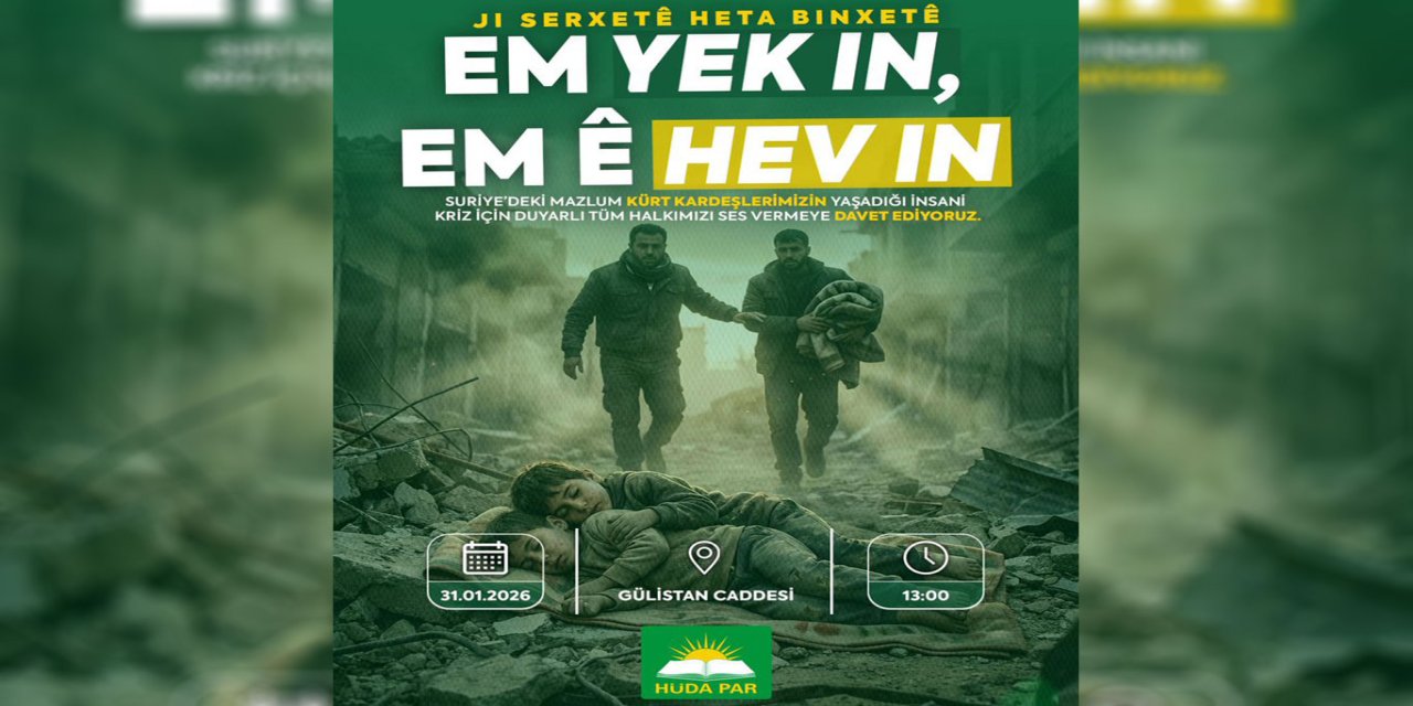 Ji HÜDA PARê li Batmanê  ji bo Rojava banga daxuyaniya çapemeniyê: Roj roja xîretê ye