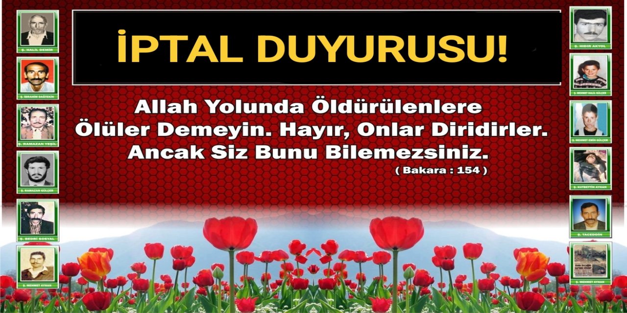 İPTAL DUYURUSU! "Karacadağ Şehidlerini Anma" etkinliği İPTAL EDİLMİŞTİR