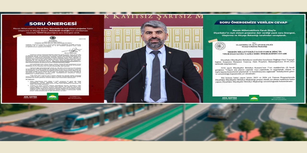 Wezaretê bersiva pêşniyara HUDA PARê ya derbarê "Sîstema Rêhesinê ya Dîyarbekirê" de da