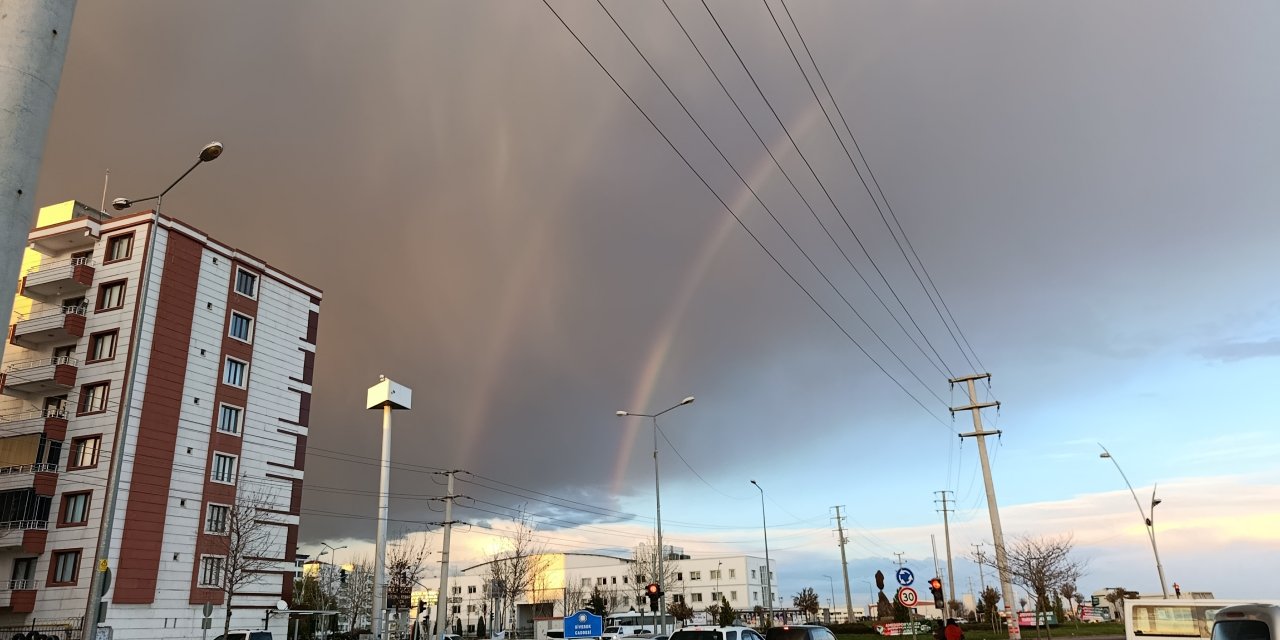 Diyarbakır semalarında seyirlik çifte gökkuşağı oluştu