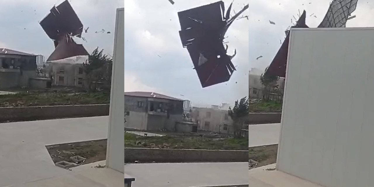 Diyarbakır'da şiddetli rüzgar çatıları yerinden söktü