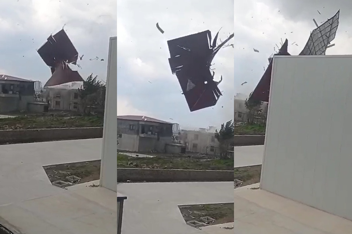 Li Dîyarbekirê bayê bihêz banê xanîyan firand