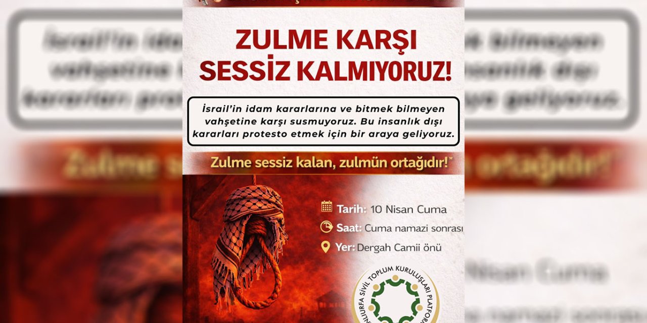 Şanlıurfa'da Gazze için basın açıklaması çağrısı