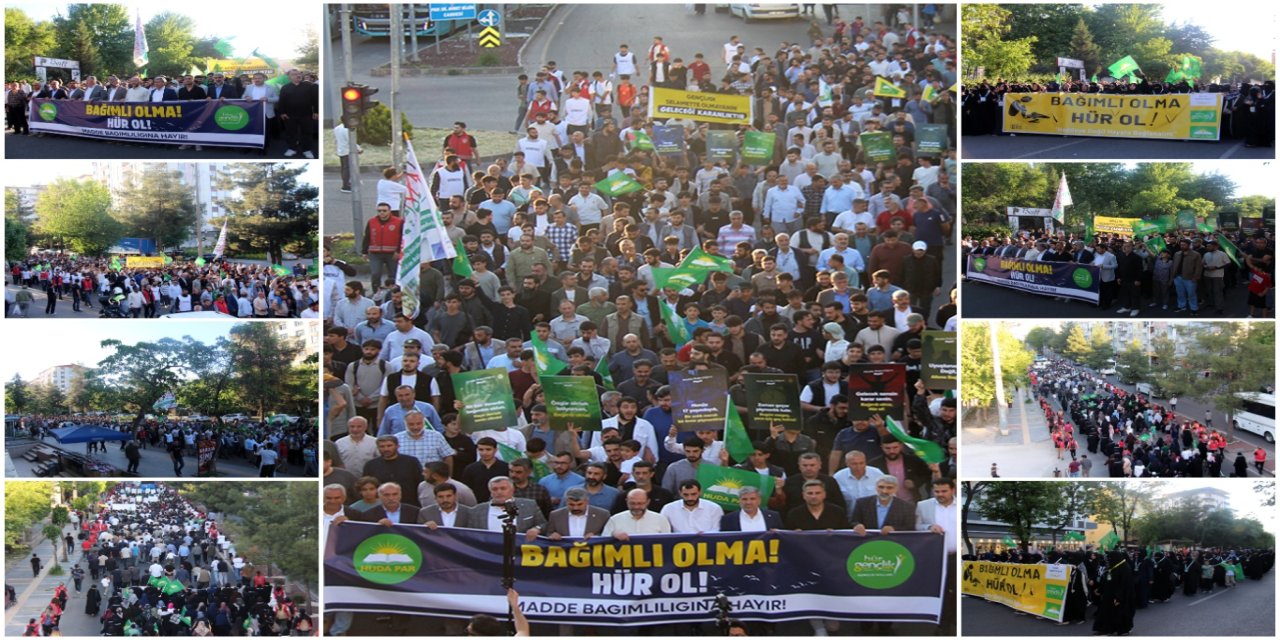 HÜDA PAR Diyarbakır Gençlik Kolları'ndan "Madde Bağımlılığına Hayır!" yürüyüşü