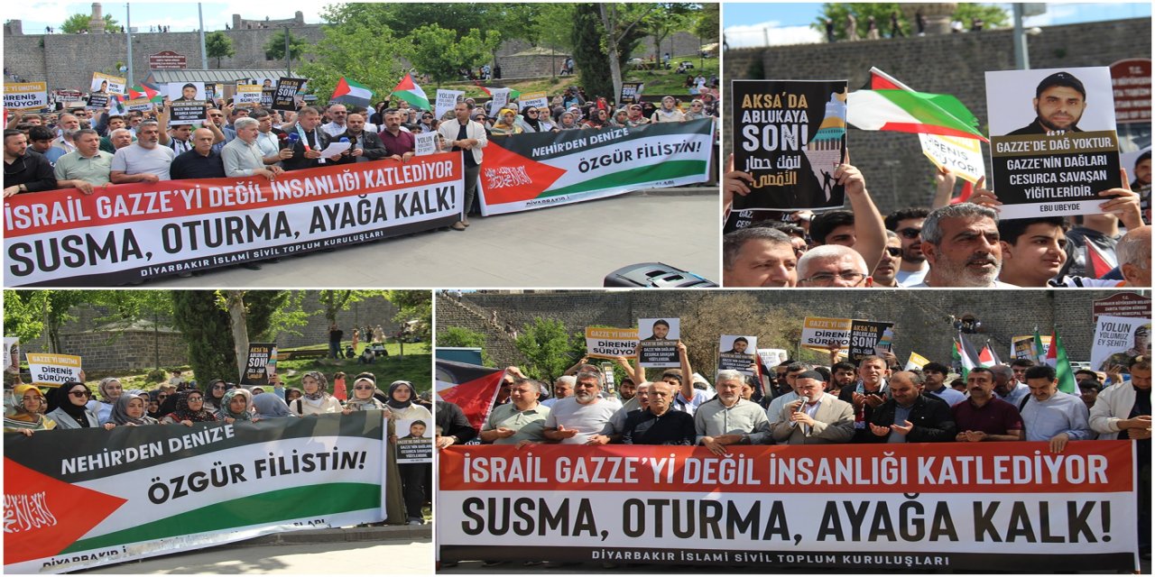 Diyarbakır'da İslami STK'lardan siyonist rejime tepki: Sumud ve Gazze yalnız değildir