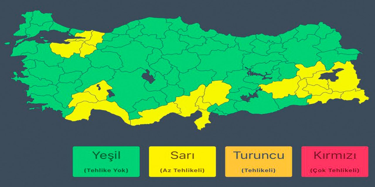 İçişleri Bakanlığı'ndan aralarında Diyarbakır'ın olduğu iller için kuvvetli yağış uyarısı
