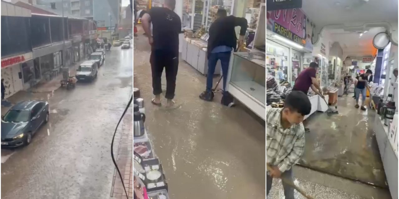 Doğubayazıt'ta sağanak sonrası sel meydana geldi